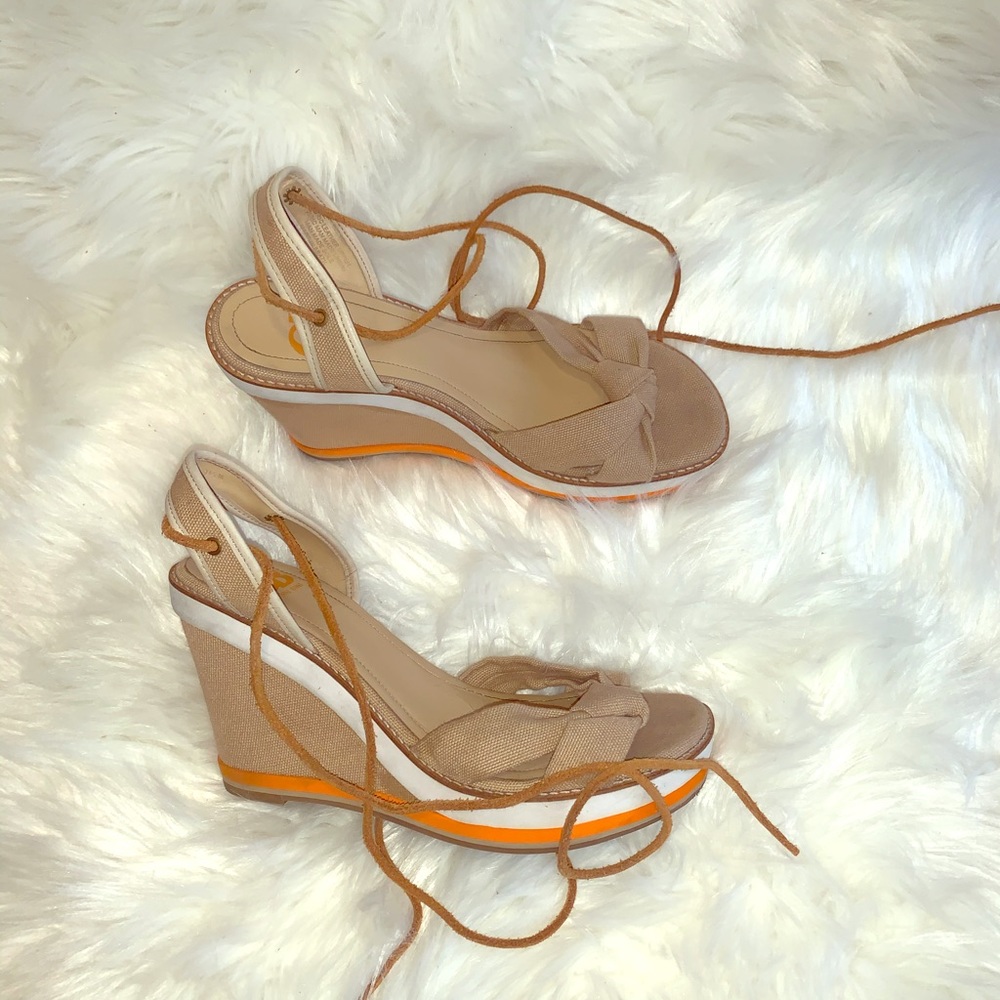GB Gianni Bini Wedge Espadrille Sandals - Sz 9.5